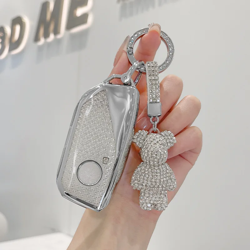 

TPU Car Remote Key Cover Case Holder shell Chain Styling Fob For BMW New 530Li i5 iX1 X1 X5 840I 740Li iX i7 X6 X7 5 7 Series