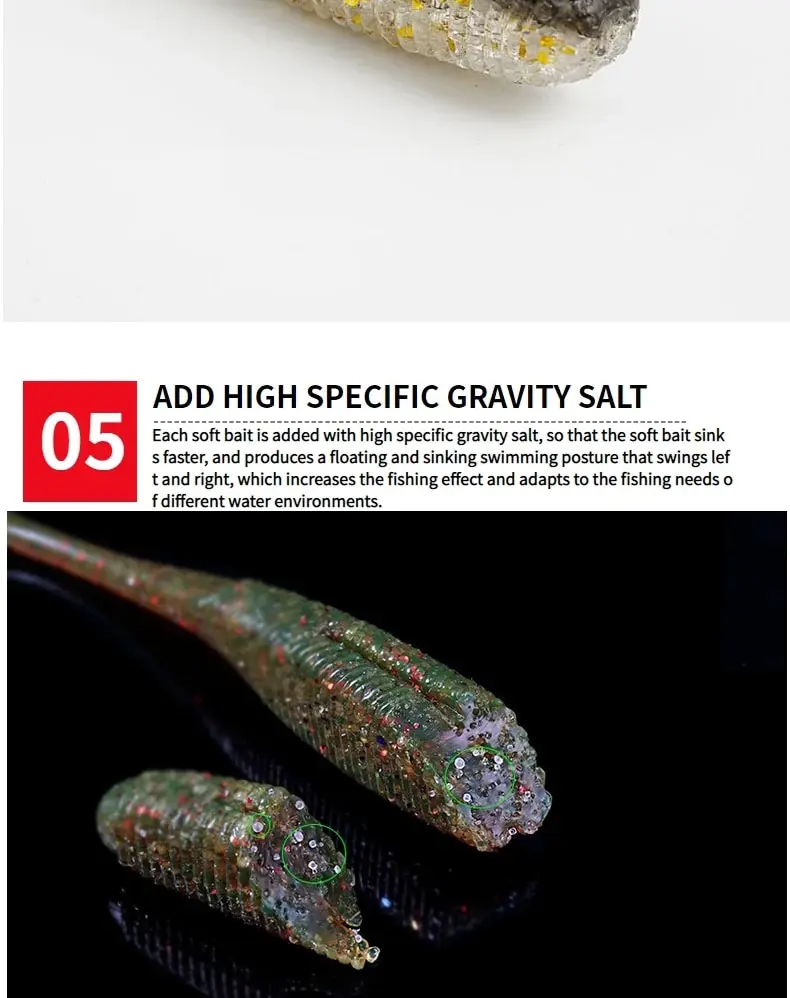 SUNMILE Angelköder Drop Soft Baits 7,5/9,5/11,5 cm Soft Lure Iscas Kunstköder Leurre Louple für Bass Pike Fishing Baits – Detail 7