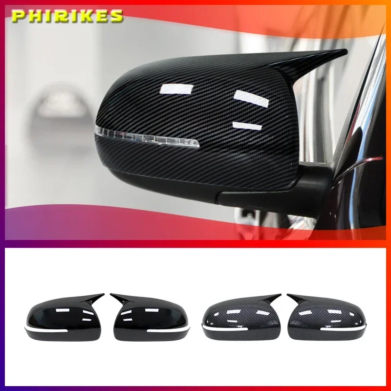 

For Kia Forte K3 Cerato 2010-2018 ABS Carbon Fiber Car Body Side Door Rearview Mirror Cover Cap Housing Sticker Trim