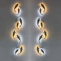 Modern Indoor Wall Lamp LED Acrylic Fish Shaped Decorative Lights Bedroom Living Room Background Wall Sconces Fixtures