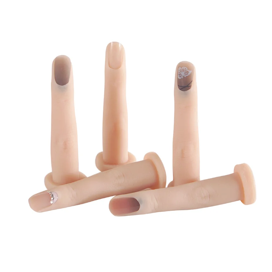 1 Simulated Silicone Sracticing Finger Model Can Bend And Deform Nail Salon Nail DIY Embedded Nail Slice Training Accessories