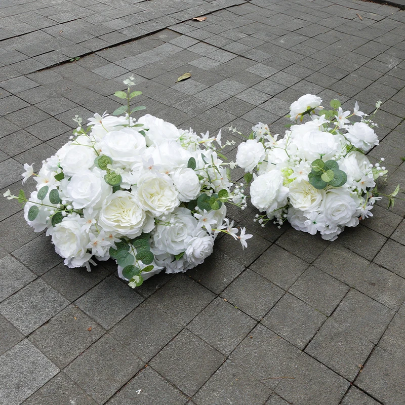 40 cm Neue Simulierte Weiße Blume Ball Hochzeit Decor Pfingstrose Rose Blume Ball Party Hochzeit Bühne T Bühne Straße Führende dekor Blumen – Detail 1