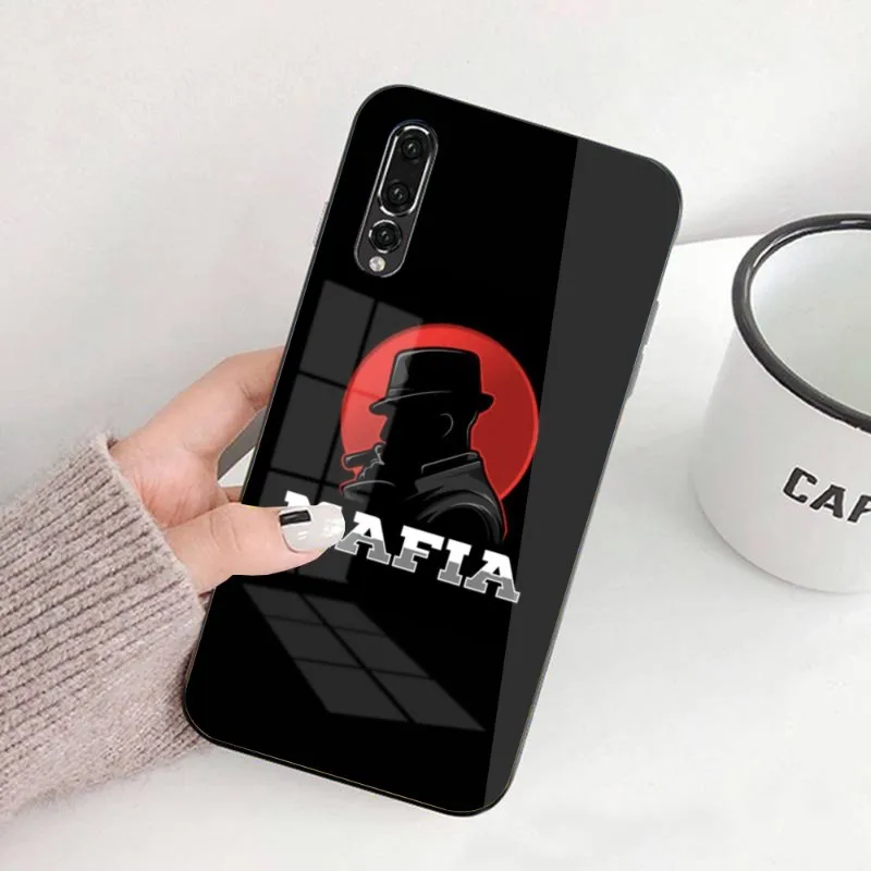 Italy Mafia Smart Phone Case for Huawei P50 P40 P30 P20 Pro Mate 40 30 20 Pro Nova 9 8 7 PC Glass Phone Cover Funda