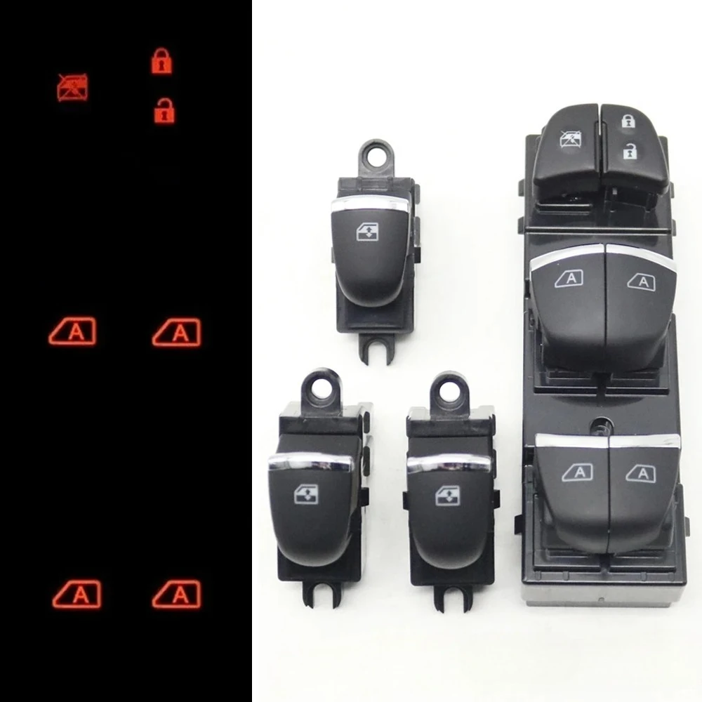 

LHD Window Glass Lift Button With LED Backlight Switch For Nissan X-Trail Altima Qashqai Tiida Sylphy Sentra For Infiniti JF15