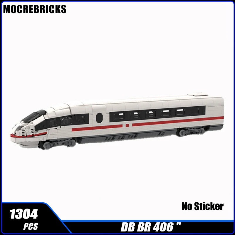 High-speed Railway Electric Multiple Unit DB BR 406 Passenger Carriage Train MOC Building Block Assembly Model Kids Bricks Toys