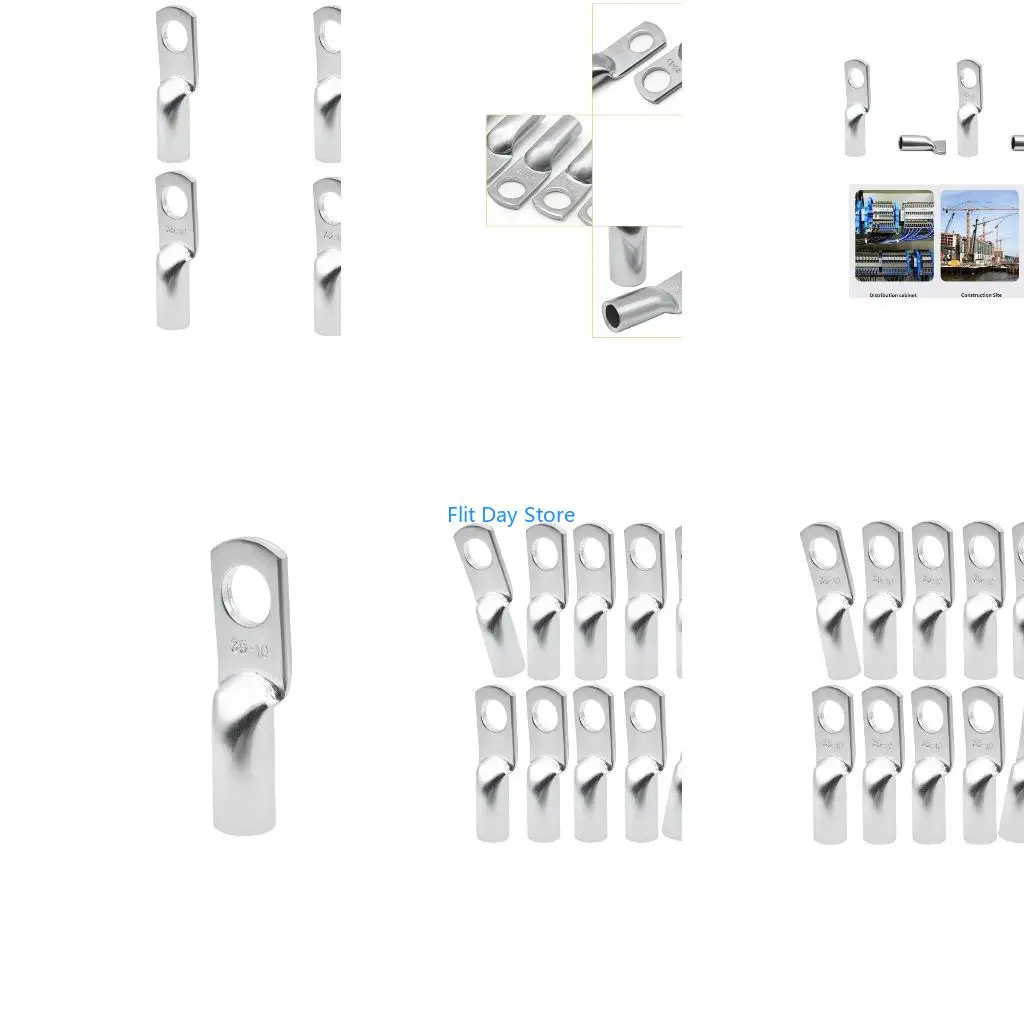 F92C 10Lots Cold Pressed Coppers Lugs With Smooth Border For Safe Wire Installation