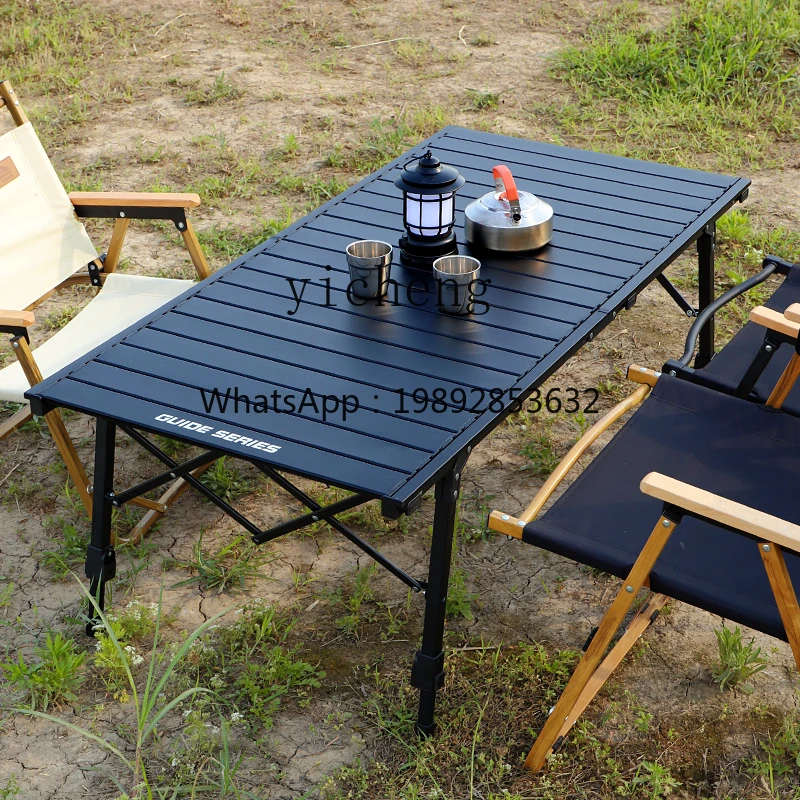 

outdoor camping folding table high and low liftable picnic table camping egg roll table