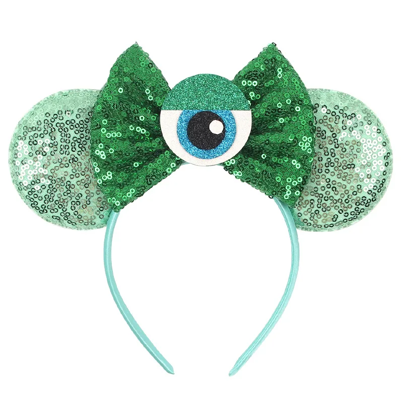 Disney children\'s cartoon hairband monster university green Mickey big eyed role-playing animal headwear