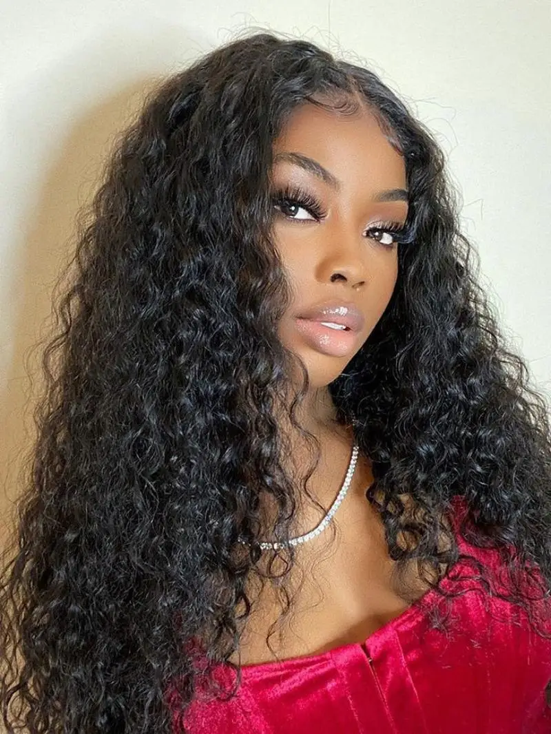 Brazilian 40 inch deep wave hd lace frontal human hair wig for women 13x6 glueless preplucked curly cheap wigs on sale clearance