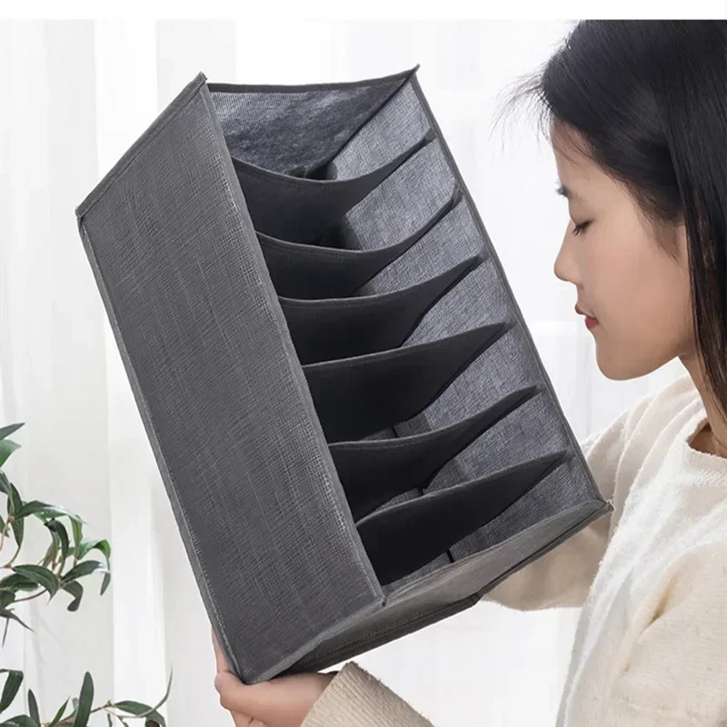 تخزين للملابس والسراويل المنظم الجينز تي شيرت صندوق تخزين خزانة مطوية منظم مقسم الأدراج صناديق الملابس الداخلية المنظمون #5