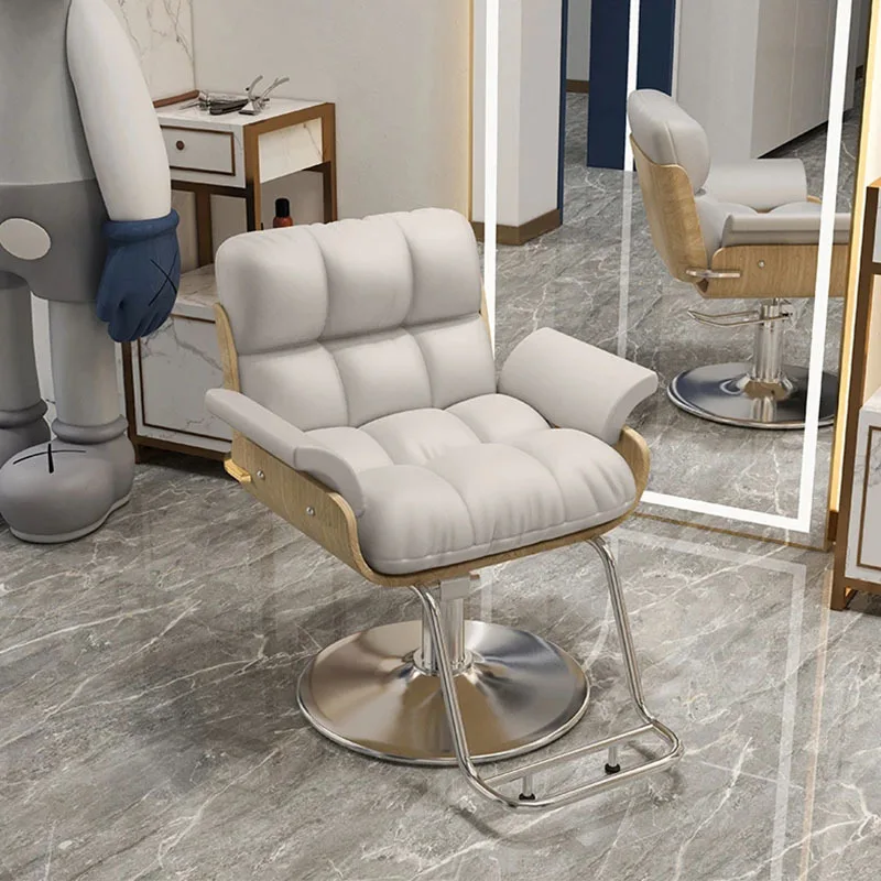 Barbershop Luxury Salon Chair Comfort Vintage Leather Barber Hairdressing Salon Chair Hidraulic Leg Silla De Barbero Furniture