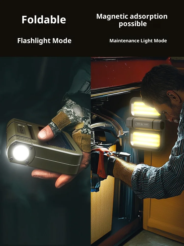 LEM E50 Campinglampe, wiederaufladbar, Campingbeleuchtung, regenfest, Fernbedienung, Außenlampe, 1800 lm, 3000 mAh, faltbare magnetische Laterne