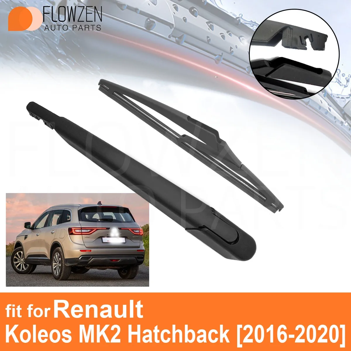 2Pcs Car Rear Wiper Blade & Arm Set for Renault Koleos MK2 Hatchback 2016-2020 Windscreen Tailgate  2016 2017 2018 2019 2020