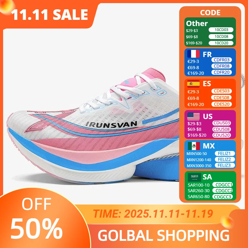

Мужские беговые кроссовки IRUNSVAN для марафона с карбоновой пластиной и быстрым восстановлением фиксации