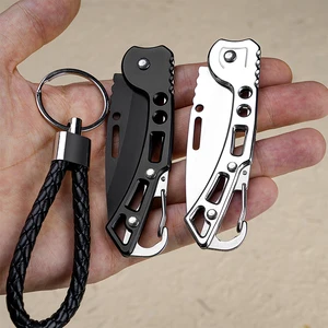 Stainless steel portable knife, folding mini knife, carry-on defense keychain, fruit knife, convenient convenien 10 MAIN SALES MINI - №5