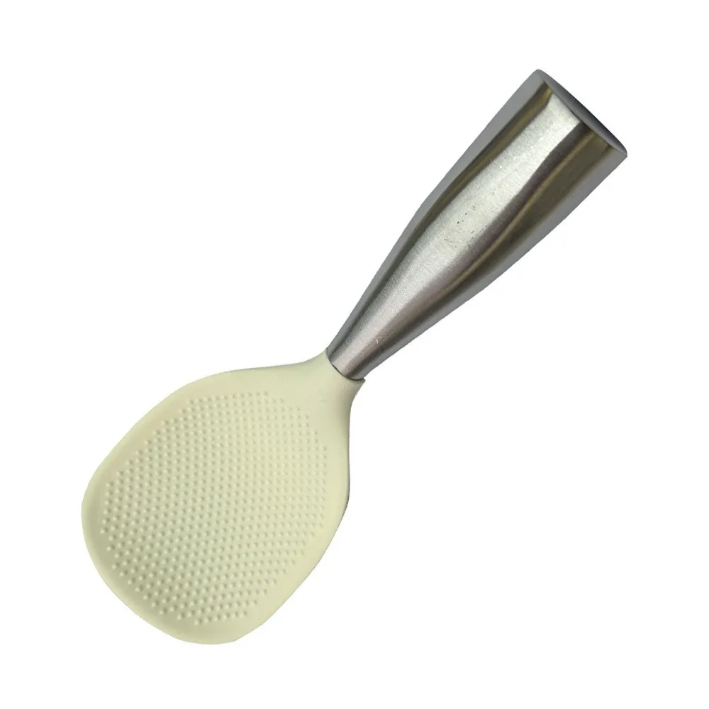 

Anti Scalding Silicone Rice Spoon Stainless Steel Handle Heat Resistant Rice Scoop Non-stick Rice Paddle Rice Cooker