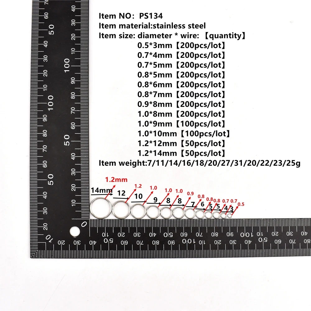 50-200Pcs 3-14mm Stainless Steel Accessories Open Jump Rings For Jewelry Making Connectors Split Ring Findings Supplies