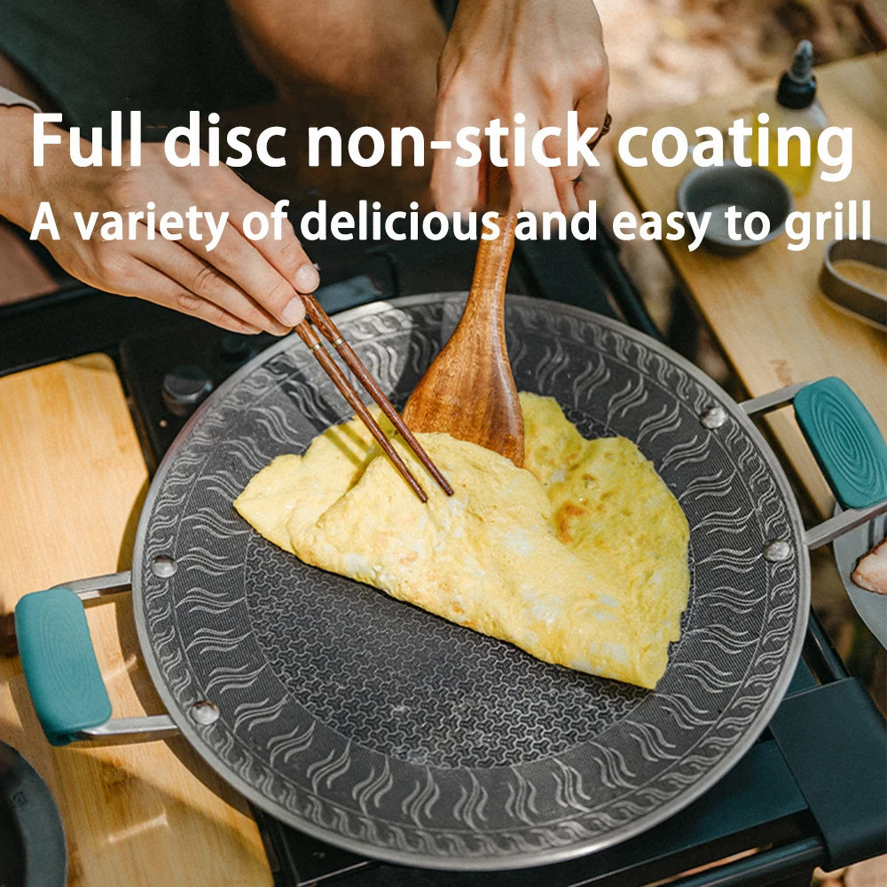 

Naturehike 316 Stainless Steel Carved Camping Grill Pan Non Stick Coating Honeycomb cookware