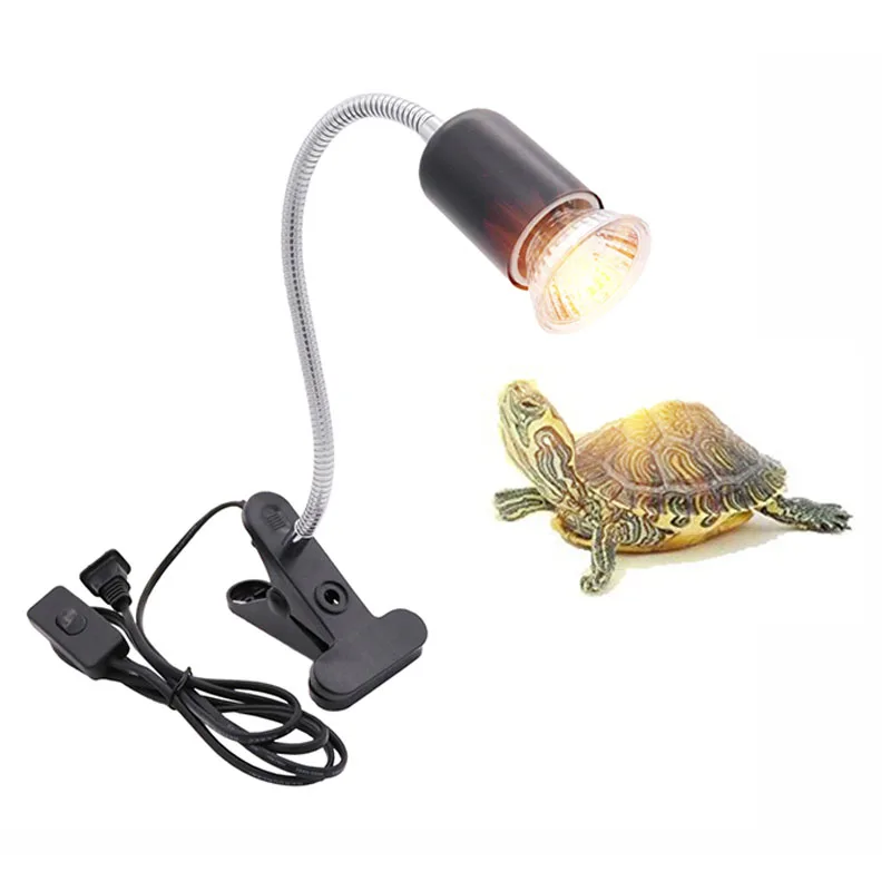 INDA-Support de lampe à LED avec pince chauffante UVA, 360 ℃, 1.8m, alimentation US et EU, reptile, animal de compagnie, tortue, rétro-éclairage