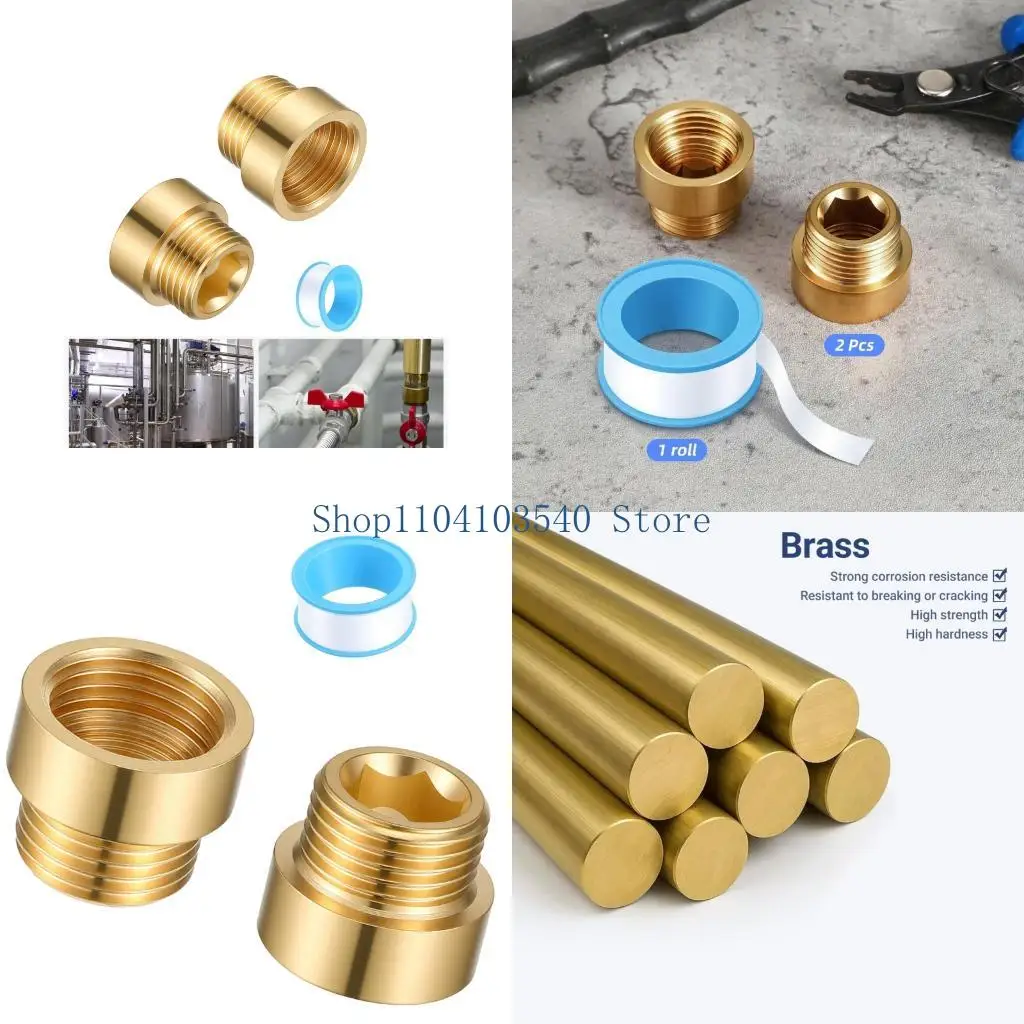 02DC Heavy Duty G1/2 Brass Pipe Extender for Efficient Water Fixtures Installation