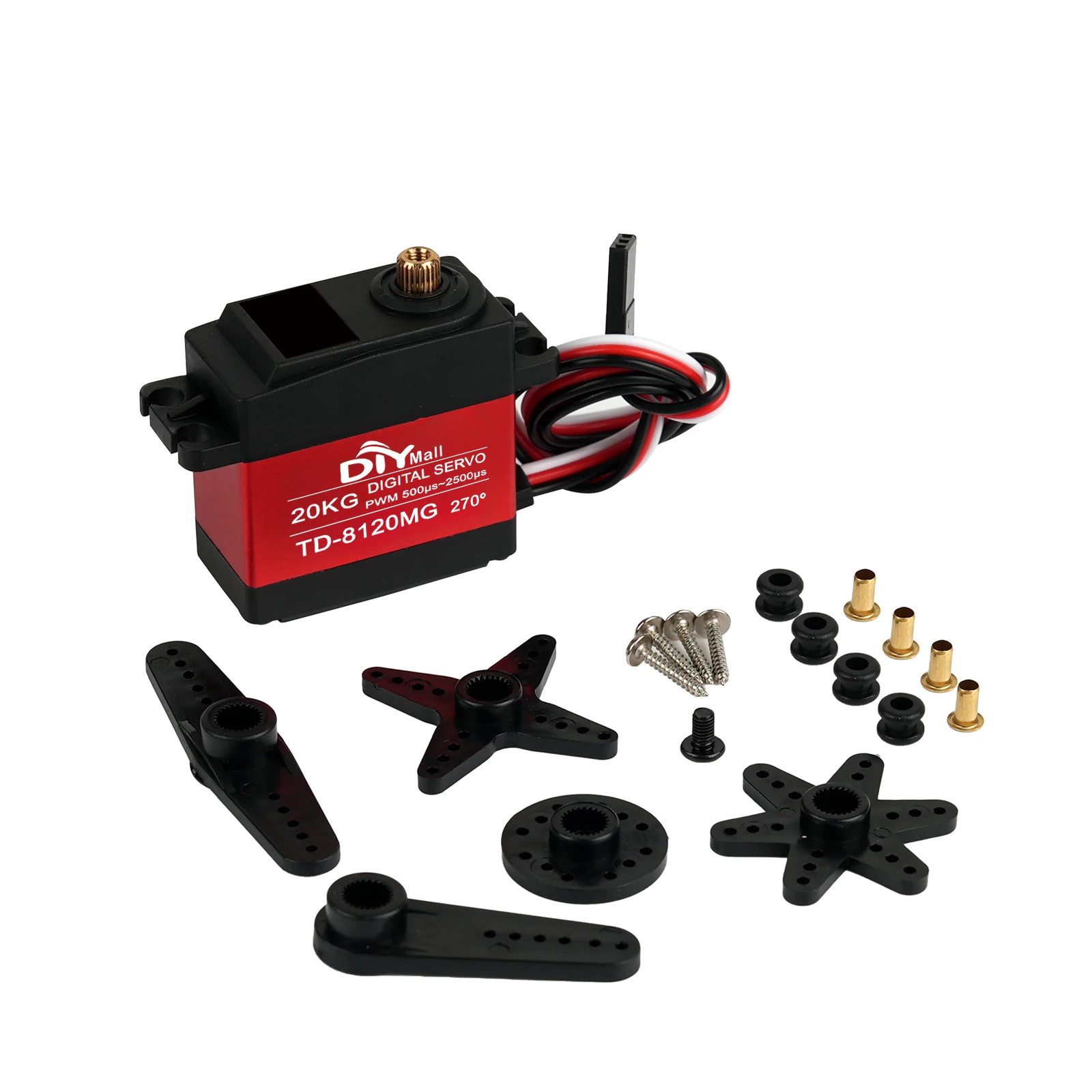 20KG TD-8120MG Digital Servo Motor 180/270/360 Degree Metal Case Servos DIY Toys Power Functions Parts for Car Robot Robotic Arm