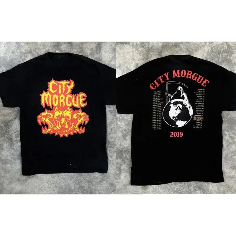 City Morgue Tour Dog'S Black 2 Sides T Shirt 'S Uu404