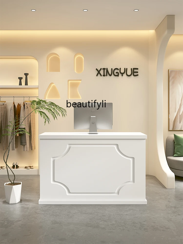 

Cashier Clothing Store Beauty Salon Bar Cream Style Counter Simple Reception Desk Front Desk