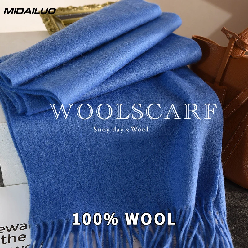 

Женский зимний шарф из 100% шерсти, элегантная модная уличная одежда, ветрозащитный теплый стильный галстук для женщин