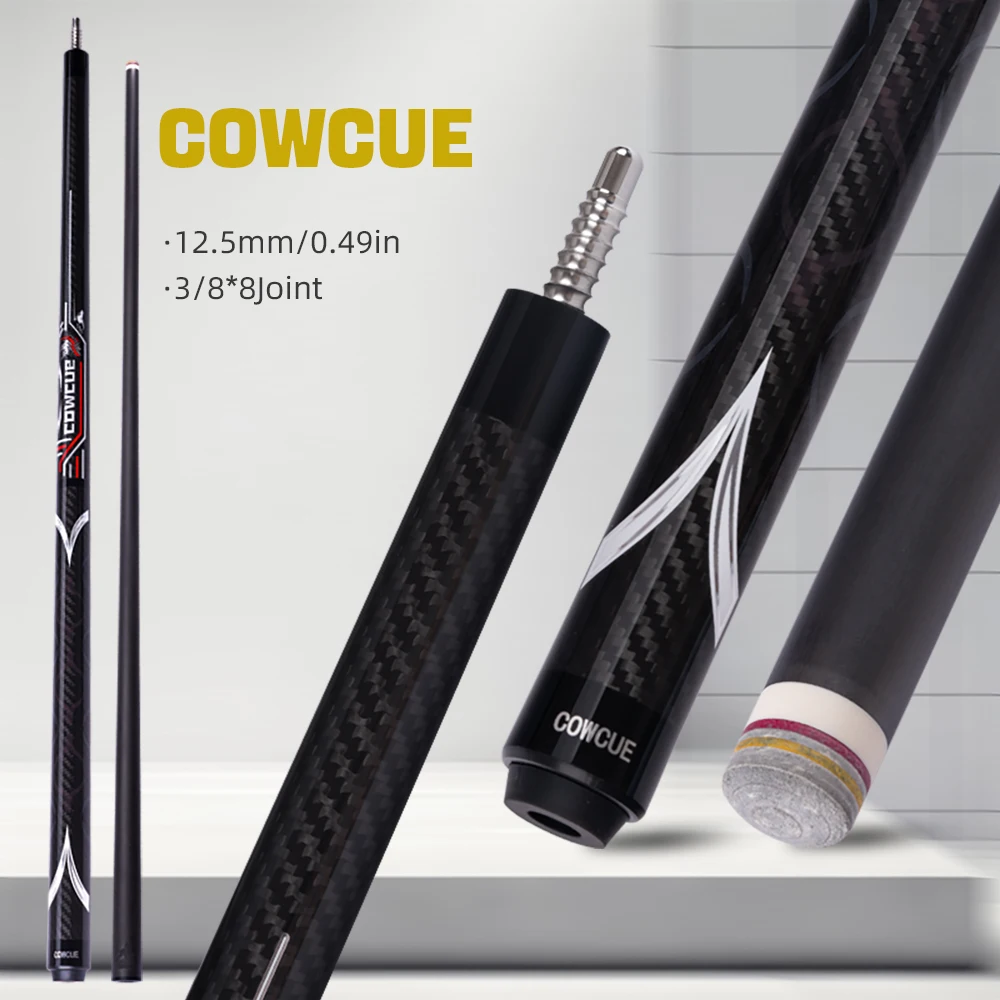 

Cow Carbon Fiber Pool Cue Stick with Professional Low Deflection Billiard cue Stick