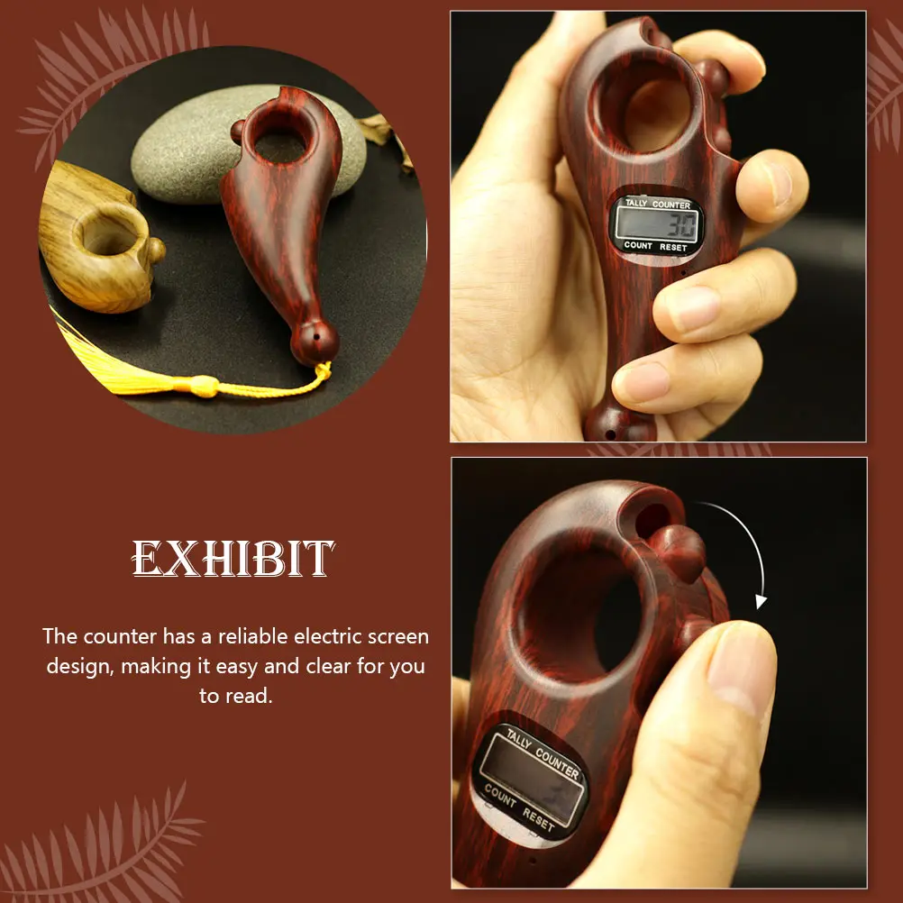 

Digital Buddha Beads Counter ABS Electric Screen Brown Handheld Meditation Counting Device Gift Buddhists Mohammedan Team Sports
