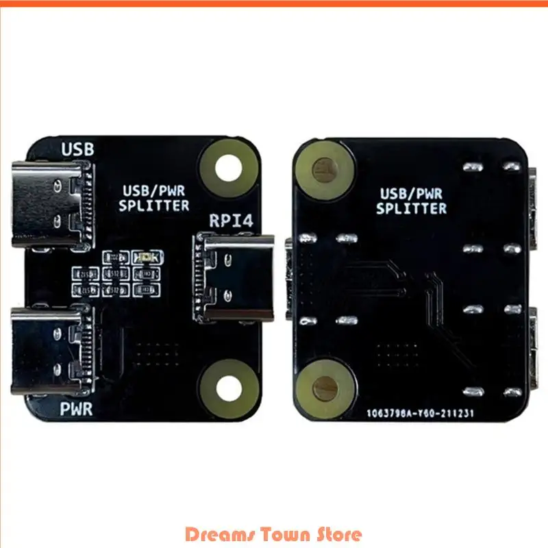 HX6A Conveniente divisor USB 3 puertos Typec Power Distribuidor para RPI BLIKVM y PIKVM