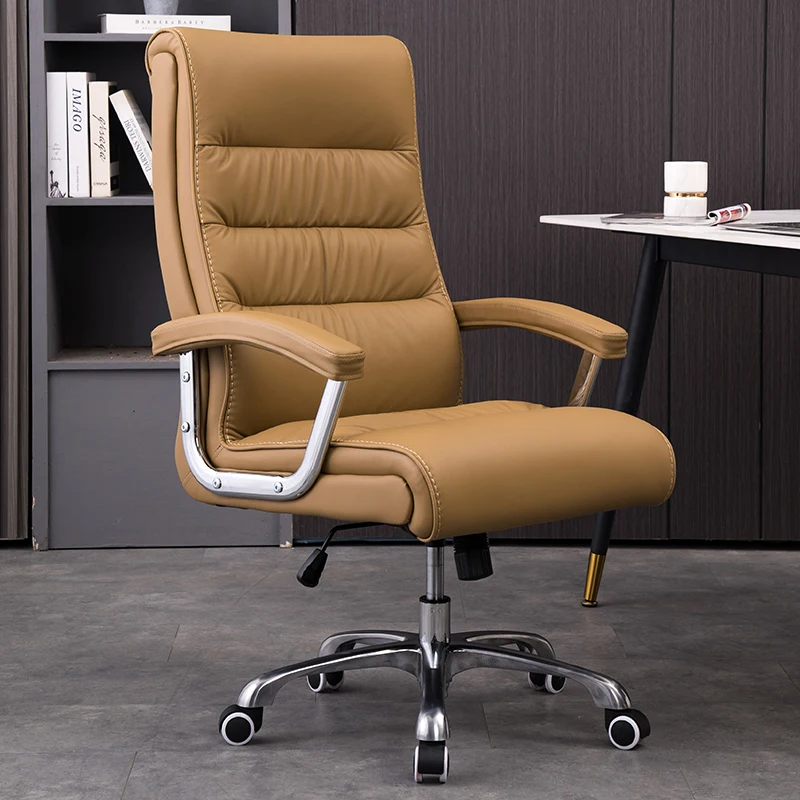 Yellow Glides Ergonomic Office Chair Executives Faux Leather Comfy Salon Office Chair Lazy Nordic Sillas De Oficina Furniture