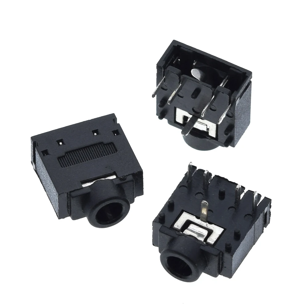 5/10pcs PJ307 PJ-307 3.5mm Audio Socket 5Pin PJ-307C Dual Channel Stereo Headphone Jack Connector PCB 3F07 Metal/Plastic Mouth