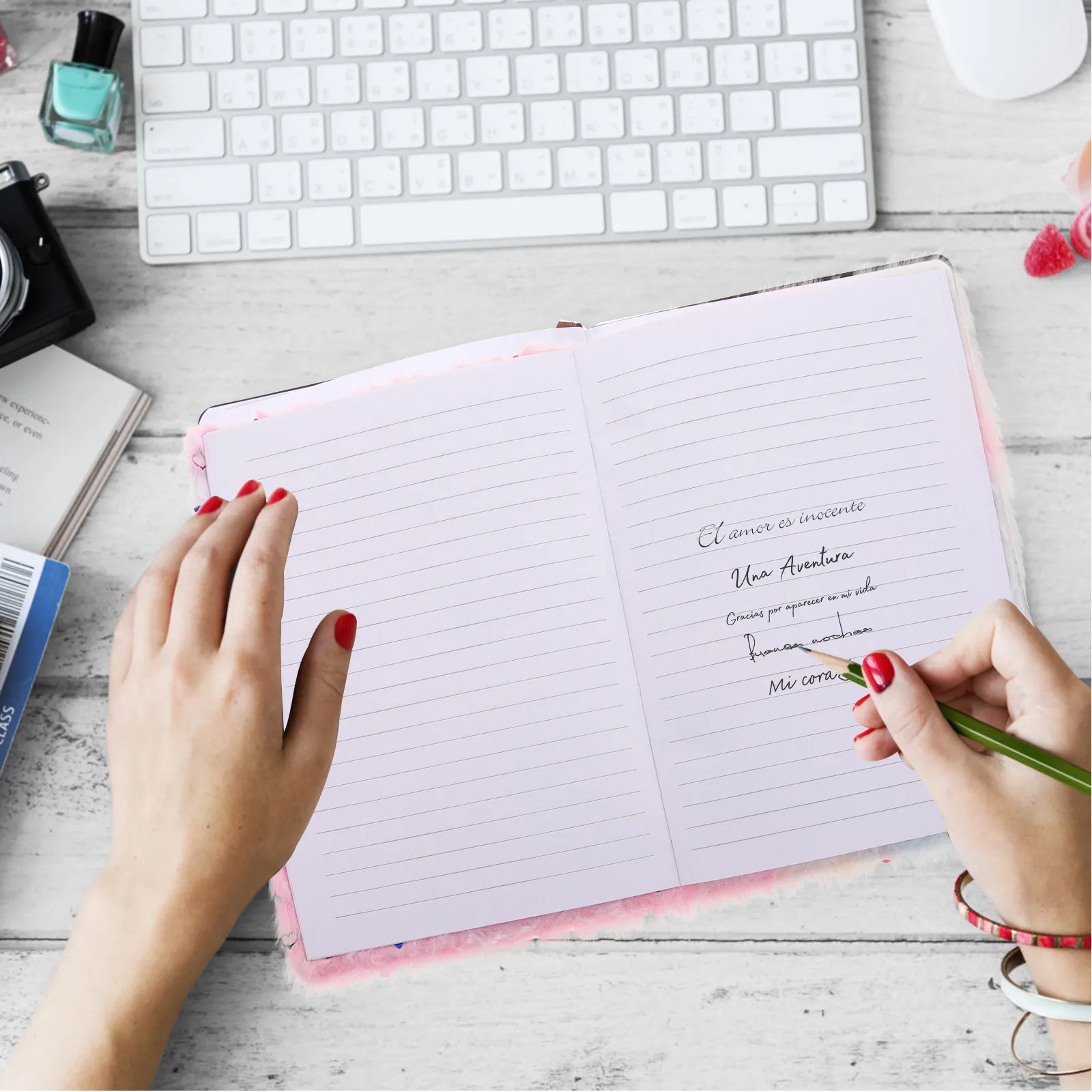 Diary Book Cute Soft Cover Notebook for Students Multi-Use Journal Writing Planning Heart Pattern Adorable Cover Notebook