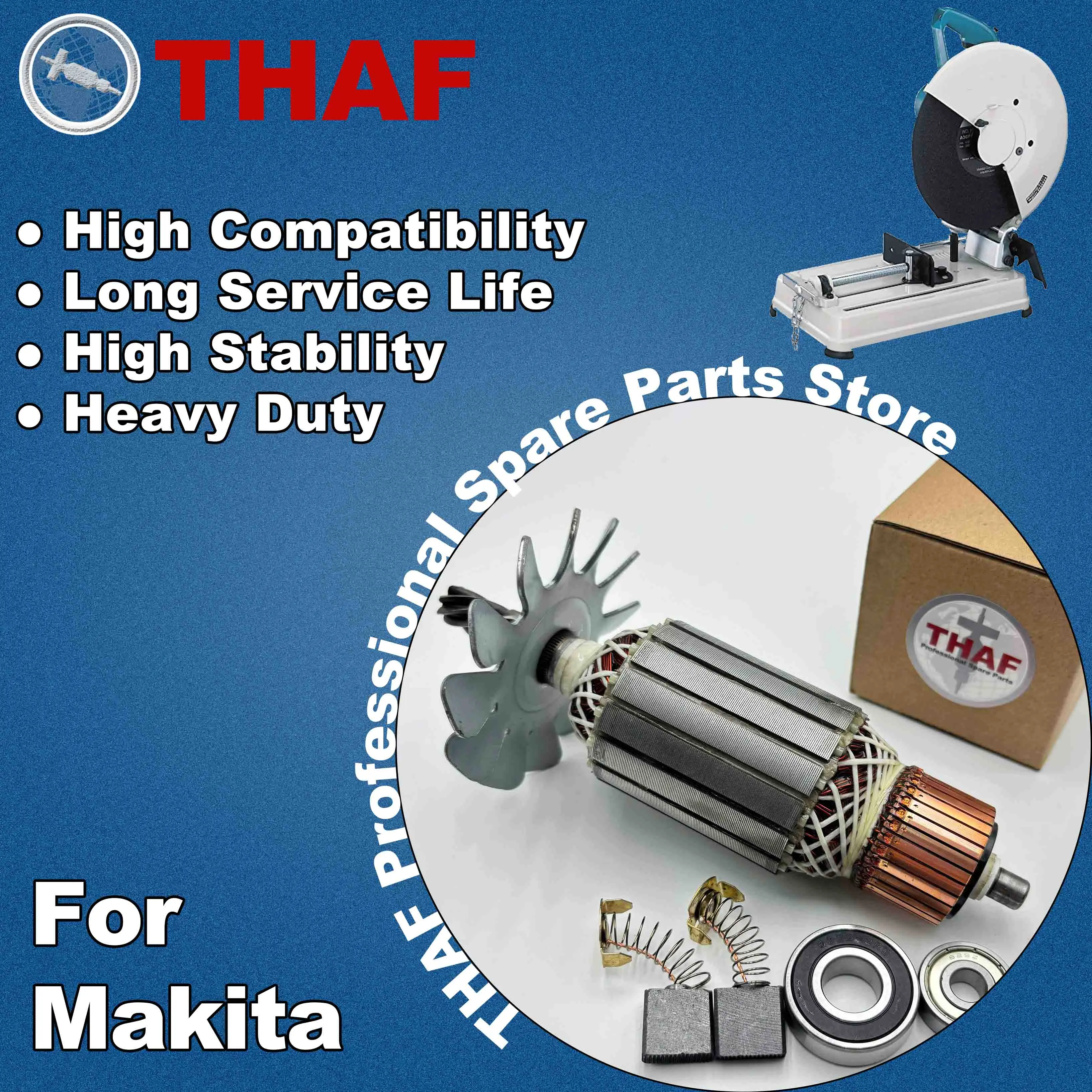 AC 220V 240V 2414NB 2414B Armature Rotor For MAKITA Metal Cutting Saw Spare Parts Cutting Tool 518704-5