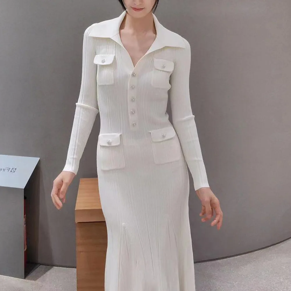 

Женское трикотажное платье миди с V-образным вырезом, украшенное блестками, с длинными рукавами, для роскошного дня рождения