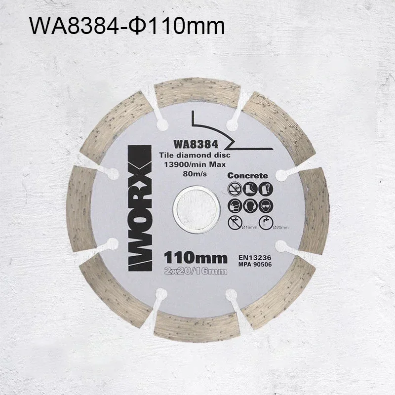 Worx Saw Blade Stone Concrete and Tile Cutting Blades WA8384 WA8385 WA8386 WA83867 110x20(16 Washer)mm 115x20(16 Washer)