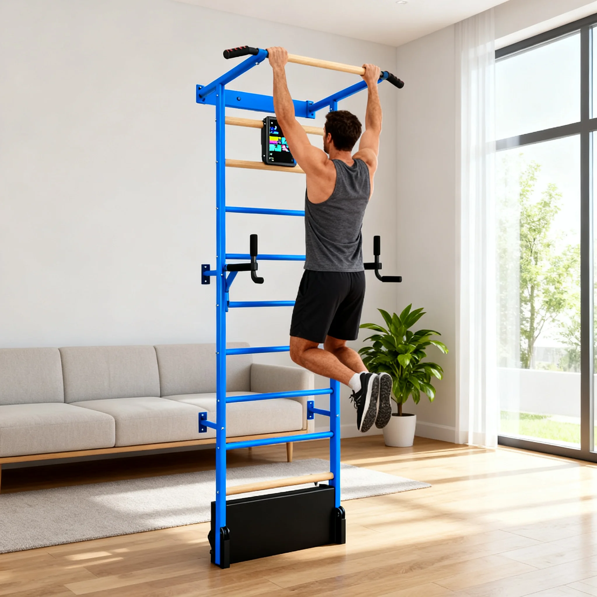 

Adjustable Pull up Bar with Width and Height Settings for Customized Fit and User Comfort Newly