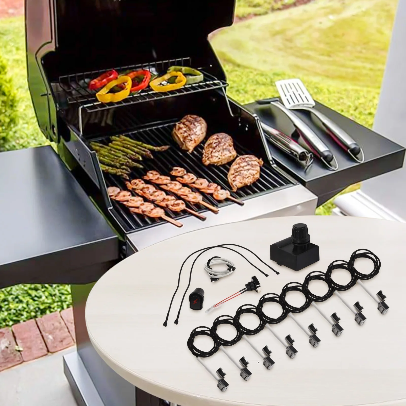 

13 Pieces Included Electronic Ignition Complete Replacement Package Effortless Setup Long-Lasting Quality Backyard Grilling