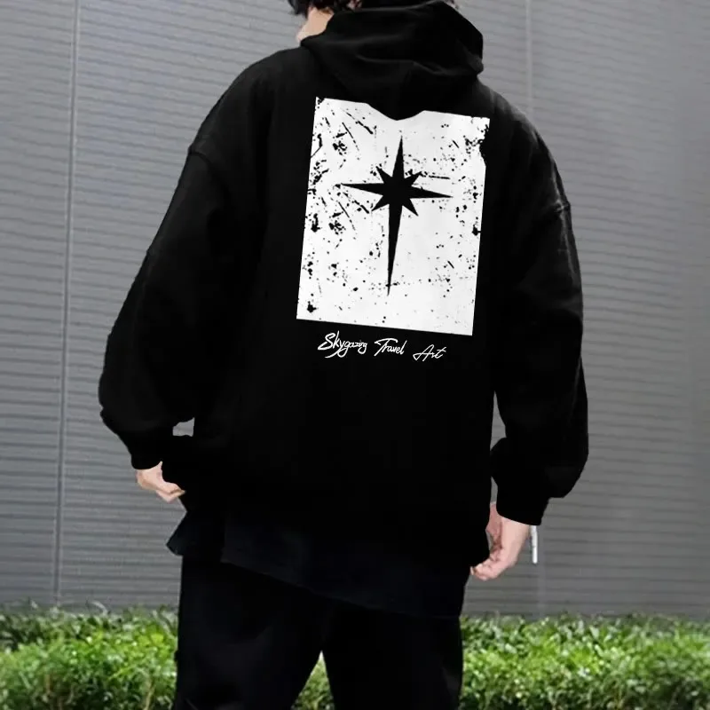 

2025 Autumn and Winter Unisex 100% Cotton Skygazing Travel Art Print Hoodie High-end Luxury Is for Both Men and Women Top Y2k