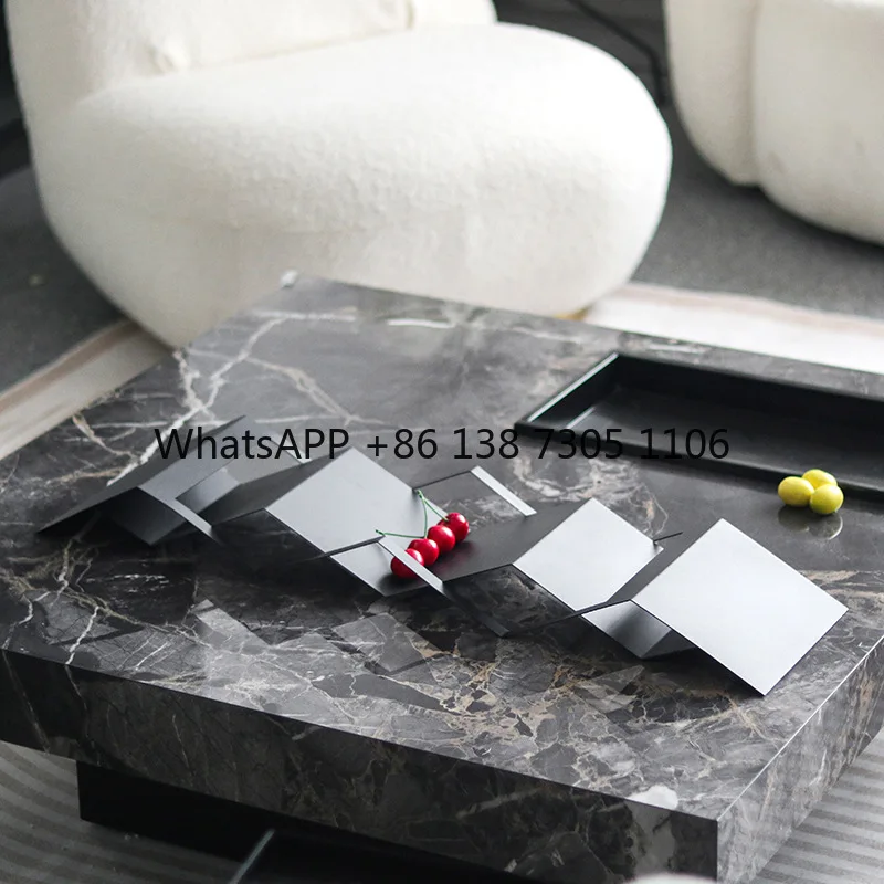 

Современный легкий роскошный металлический геометрический складной художественный поднос, орнамент, модель комнаты, поднос для хранения в отеле, орнамент