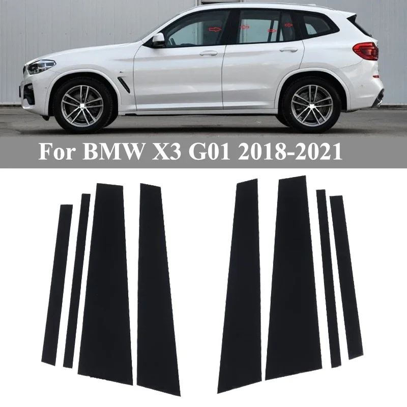 

Polished Pillar Posts Kits Window Trim Cover Bc Column Sticker For Bmw X3 G01 2018-2021 Automotive Modification Accessories