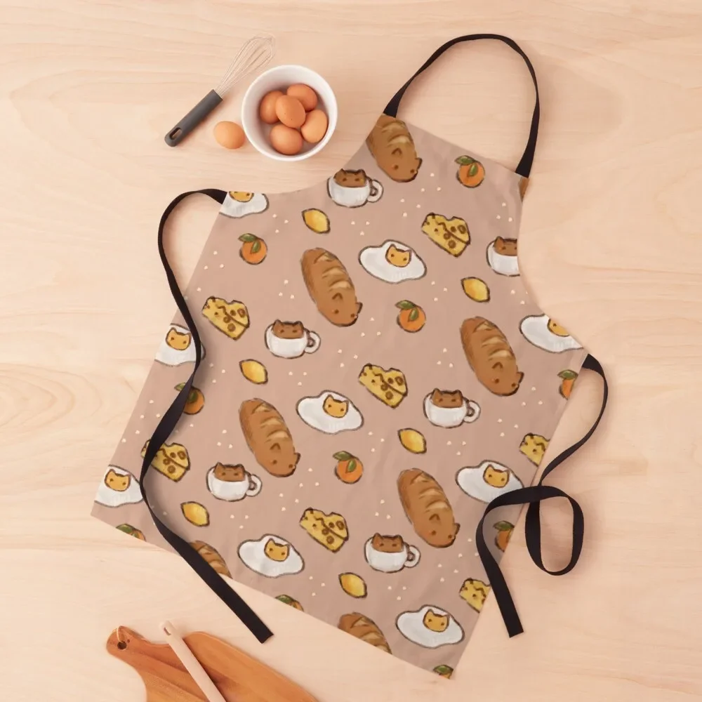 

Breakfast cats- warm Apron Waterproof Children'S Customizable For Kitchen Women Apron