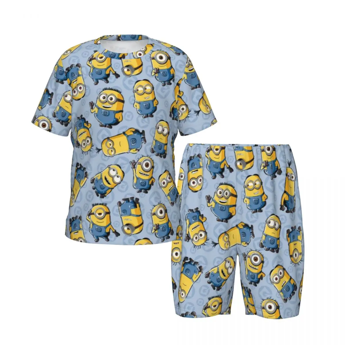 

boy's girl's Pajamas Set Minions Down Tops and Shorts Pajama 2 Piece Pyjama Nightwear Loungewear for Summer