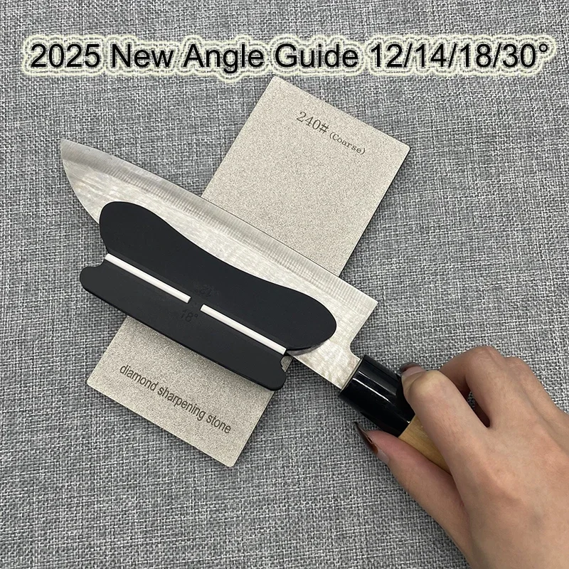 12/14/18/30°2025 New Angle Guide Whetstone Agate Stone Diamond Knife Sharpener Kitchen Knife System Fixed Angle Quick Sharpening