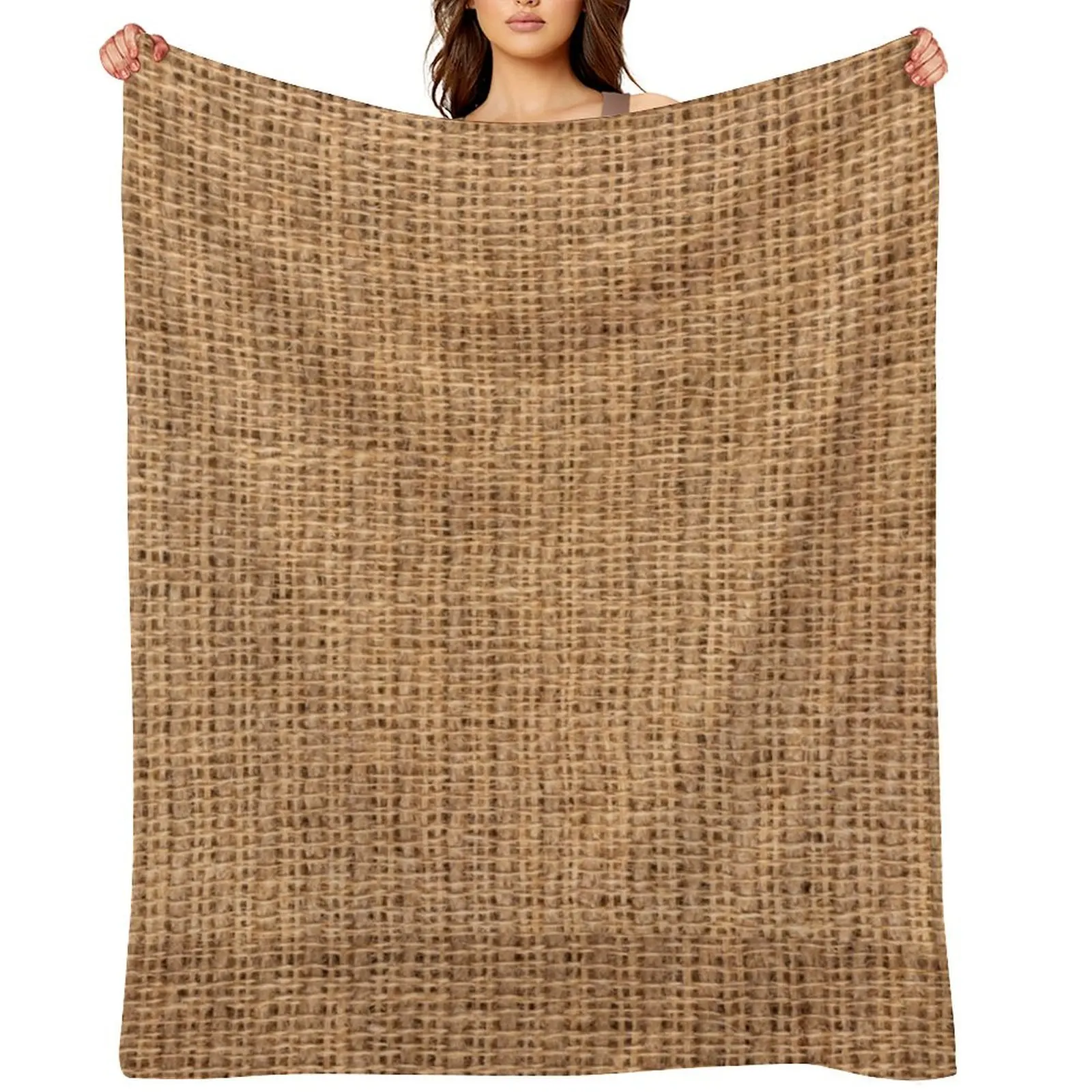 

Burlap Texture Throw Blanket Hairy Summer For Decorative Sofa Cute Blankets
