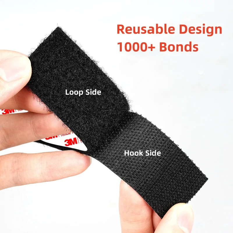 شريط حلقة خطاف معتمد 3M - لاصق ذاتي عالي التحمل للستائر/الشاشات |   شرائط تثبيت مزدوجة الجوانب قوية للغاية