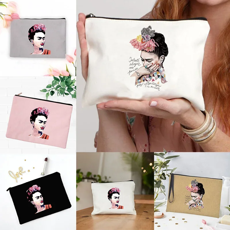 Fashion Women's Design Pattern Makeup Bag Independent Thinker Illustration Cosmetic Cases Travel Lipstick Bag Toilet Bags Ladies