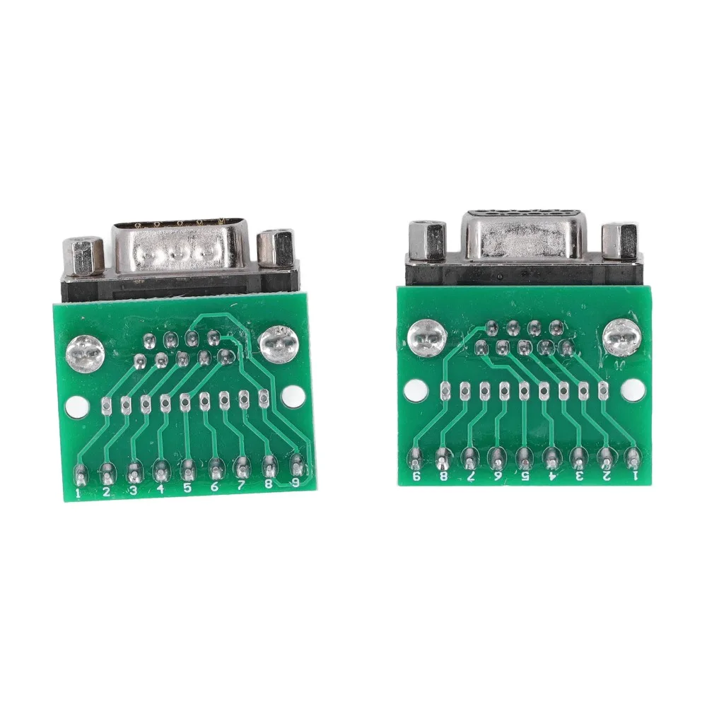 1 Pair DB9 Male Female DB9 Connector Adapter Screw Terminal 9 Pin Conversion Board Durable High Reliability for RS232 RS485