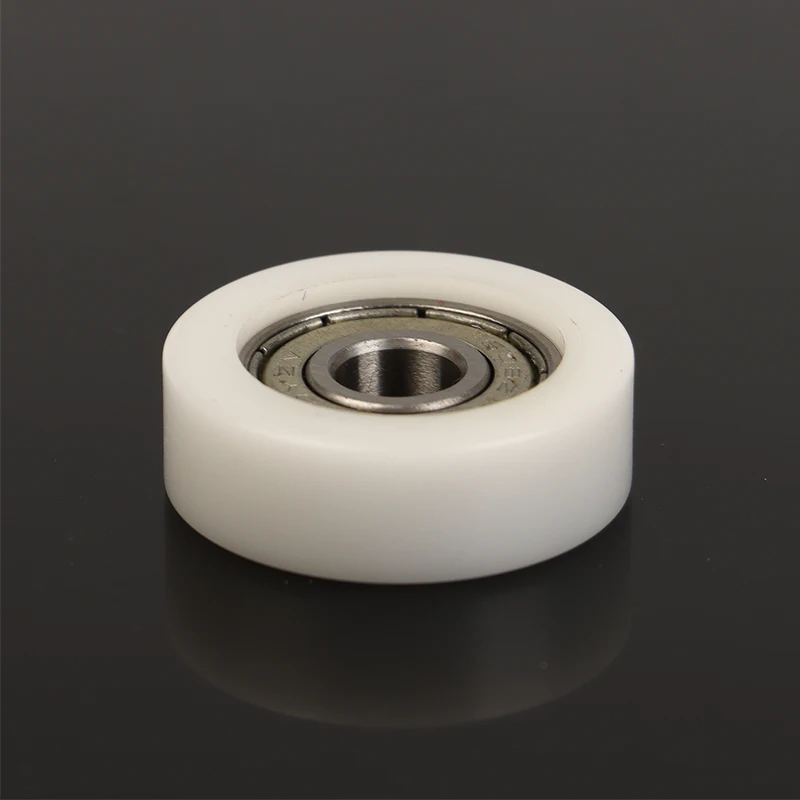 [YOUU] 5/3/1 Piezas Rueda de Rodillo Redonda de Nylon POM 608 ZZ, Polea de Rodamiento 608ZZ Envuelta en POM, Rueda de Plástico con Rodamiento 8*30*10mm
